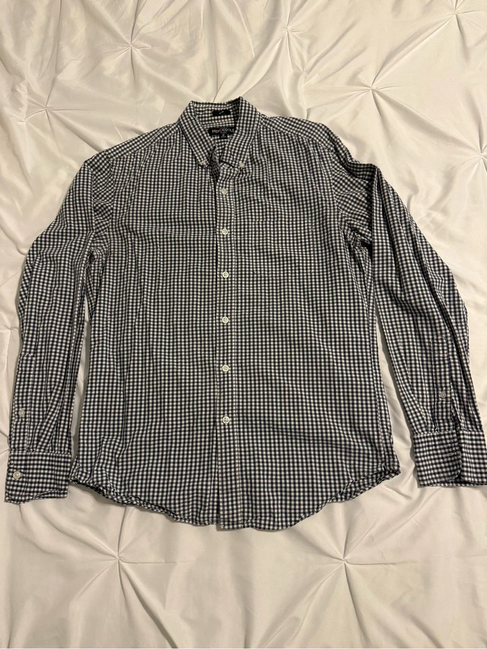 J. Crew Classic Navy Gingham Button-Down Shirt - Men